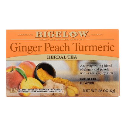 Bigelow Tea - Tea Ginger Peach Tumeric - Case of 6 - 18 BAG