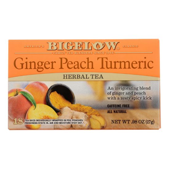 Bigelow Tea - Tea Ginger Peach Tumeric - Case of 6 - 18 BAG