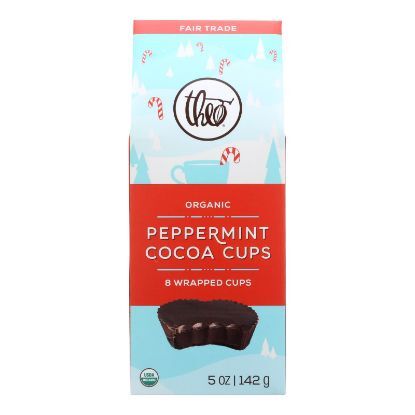 Theo Chocolate - Cups Peppermint Cocoa - Case of 12 - 5 OZ