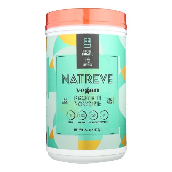 Natreve - Protein Powder Fudge Brownie - Case of 4-23.8 OZ