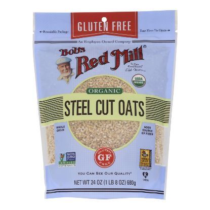 Bob's Red Mill - Organic Steel Cut Oats - Gluten Free - Case of 4-24 OZ