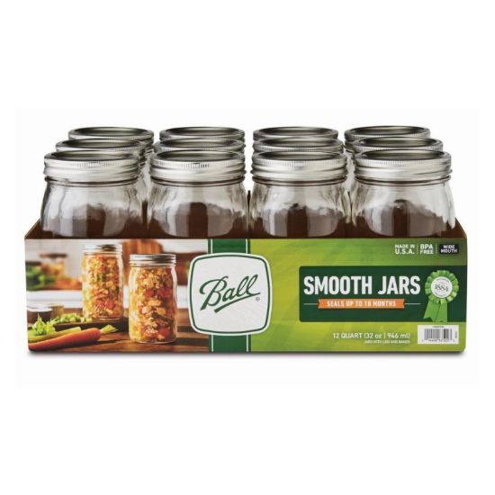 Ball Canning - Jars Smooth Sided 32 Oz Wide Mouth - Case of 1 - 12 Count