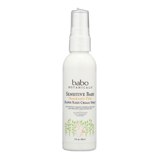 Babo Botanicals Diaper Cream: Sensitive Baby Fragrance-Free Rash Spray- 3 fl oz.