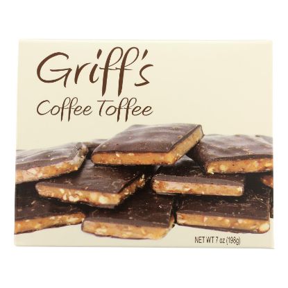 Griff's Coffee Toffee - Coffee Toffee Chocolate Pecan - Case of 6-7 OZ