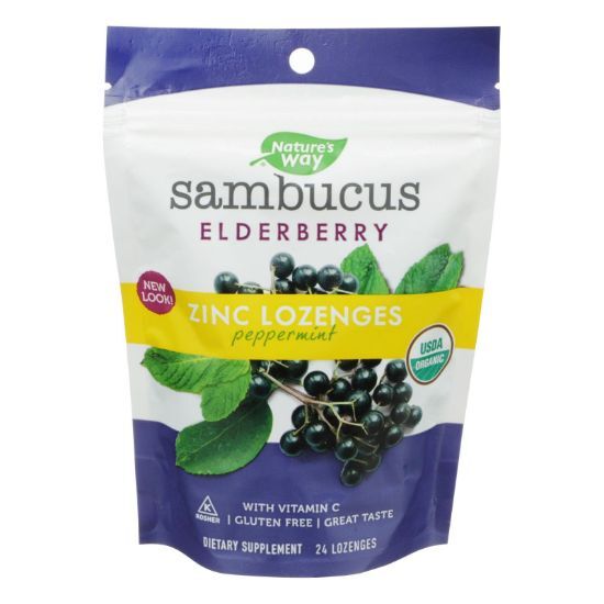 Nature's Way Sambucus Mint Flavored Zinc Lozenges  - 1 Each - 24 CT