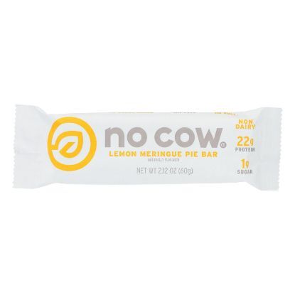 D's Naturals The No Cow Bar Lemon Meringue Pie Protein Bar - Case of 12 - 2.12 OZ
