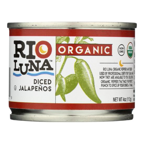 Rio Luna Organic Diced Jalapenos - Case of 12 - 4 OZ