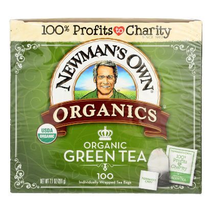 Newman's Own Organics Organic Green Tea Bags  - Case of 5 - 100 CT