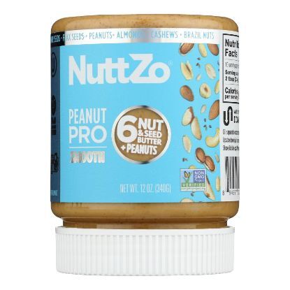 Nuttzo Peanut Butter, Smooth  - Case of 6 - 12 OZ