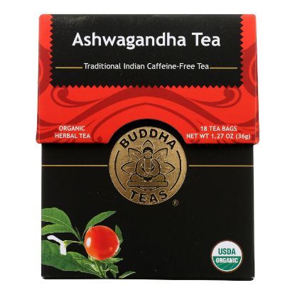 Buddha Teas - Organic Tea - Ashwaghanda - Case of 6 - 18 Count