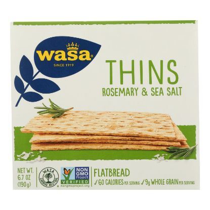 Wasa Rosemary & Salt Flatbread Thins - Case of 10 - 6.7 OZ