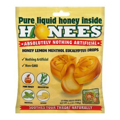 Honees Cough Drops - Honey Lemon - Lemon Menthol - 20 Cough Drops