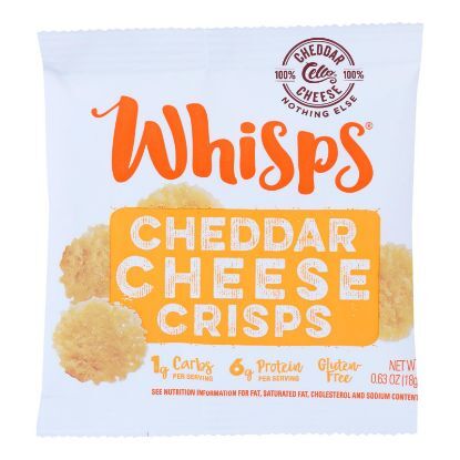Whisps - Cheese Crisps Chedder Single Serve - Case of 12-0.63OZ