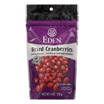 Eden Foods Eden Organic Dried Cranberries Apple Sweetened - Case of 15 - 4 OZ
