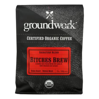 Groundwork - Coffee Organic Btch Brw Dk Roasted - Case of 6-12 OZ