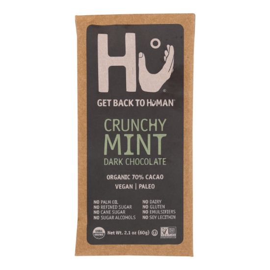 Hu - Dark Chocolate Bar Crunchy Mint - Case of 12-2.1 OZ