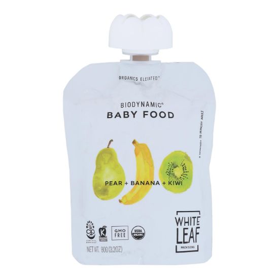 White Leaf Provisions - Baby Food Pear Ban Kiwi - Case of 6 - 3.2 OZ