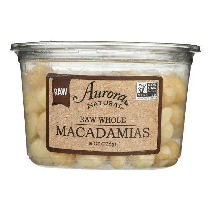 Aurora Natural Products - Raw Whole Macadamias - Case of 12 - 8 oz.