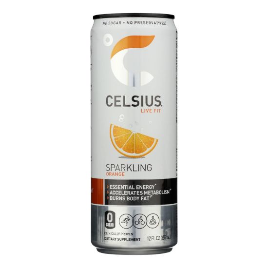 Celsius Sparkling Orange Dietary Supplement  - Case of 12 - 12 FZ