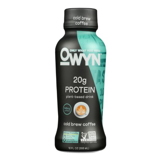 Only What You Need - Plant Based Protein Shake - Cold Brew Coffee - Case of 12 - 12 fl oz.