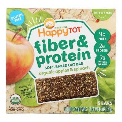 Happy Tot Soft Baked Oat Bar Organic Apples & Spinach  - Case of 6 - 5/.88OZ