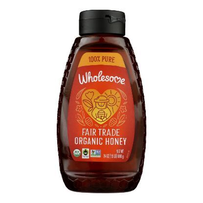 Wholesome! Organic Honey  - Case of 6 - 24 OZ