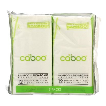 Caboo - Facial Tissue - Bamboo and Sugarcane - Case of 30 - 8 Pk