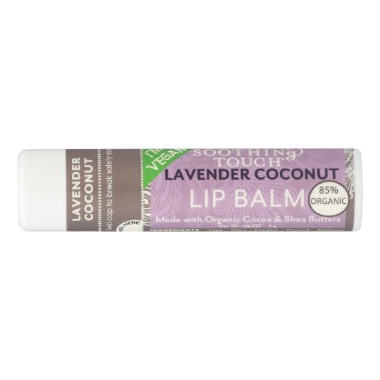 Soothing Touch Lavender Coconut Vegan Lip Balm  - Case of 12 - .25 OZ