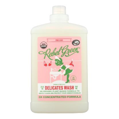 Rebel Green - Laundry Detergent Delicates Wash - Pink Lilac - Case of 4 - 32 fl oz.