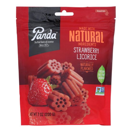 Panda Licorice - Licorice Strawberry Chews - Case of 8-7 OZ