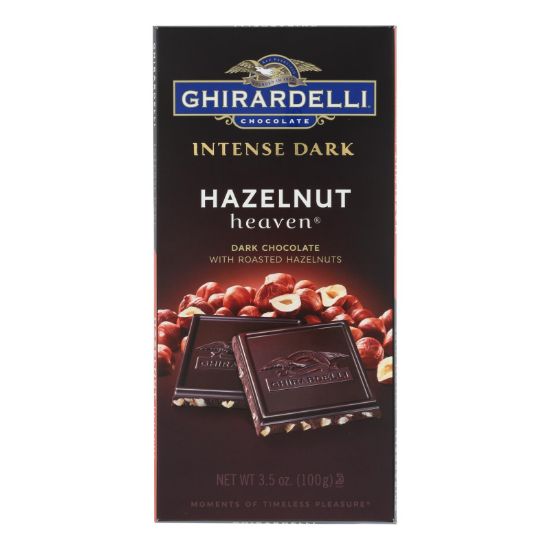 Ghirardelli Chocolate Intense Dark Hazelnut Heaven Bars  - Case of 12 - 3.5 OZ