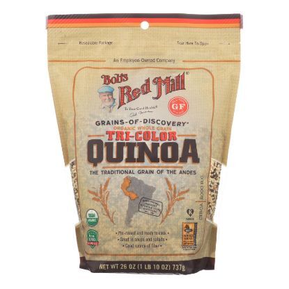 Bob's Red Mill Organic Whole Grain Tri-Color Quinoa - Case of 4 - 26 OZ