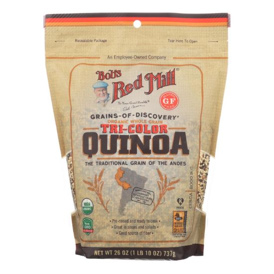 Bob's Red Mill Organic Whole Grain Tri-Color Quinoa - Case of 4 - 26 OZ