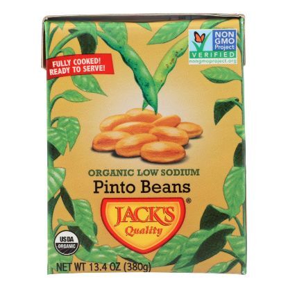 Jack's Quality Organic Low Sodium Pinto Beans - Case of 8 - 13.4 OZ