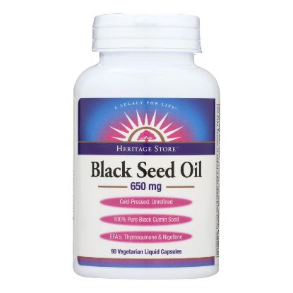 Heritage Store Black Seed Oil Dietary Supplement  - 1 Each - 90 VCAP