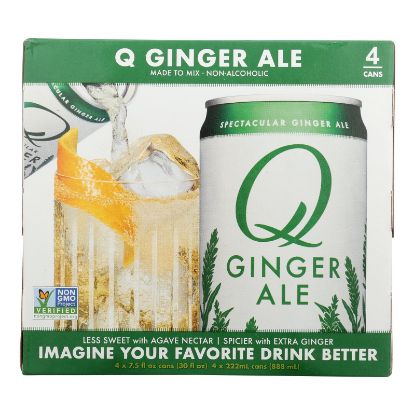 Q Drinks - Ginger Ale - Case of 6/4 packs/7.5oz Cans