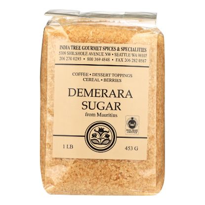 India Tree Gourmet Spices & Specialties Demerara Sugar  - Case of 6 - 16 OZ
