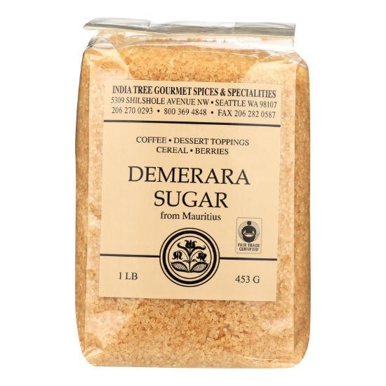 India Tree Gourmet Spices & Specialties Demerara Sugar  - Case of 6 - 16 OZ