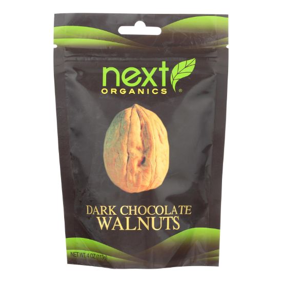 Next Organics Walnuts, Dark Chocolate  - Case of 6 - 4 OZ