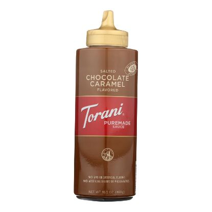 Torani Salted Chocolate Caramel Sauce - Case of 4 - 16.5 OZ