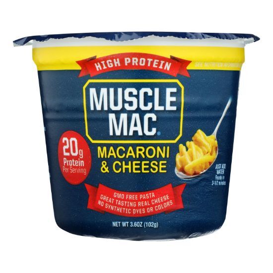 Muscle Mac High Protein Macaroni & Cheese  - Case of 12 - 3.6 OZ