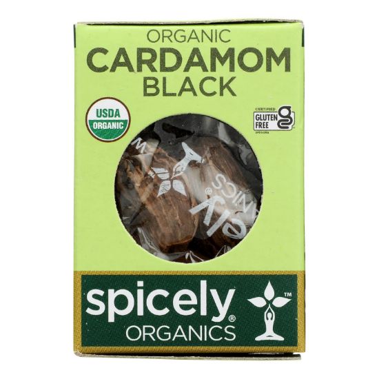 Spicely Organics - Organic Cardamom Pods - Black - Case of 6 - 0.2 oz.