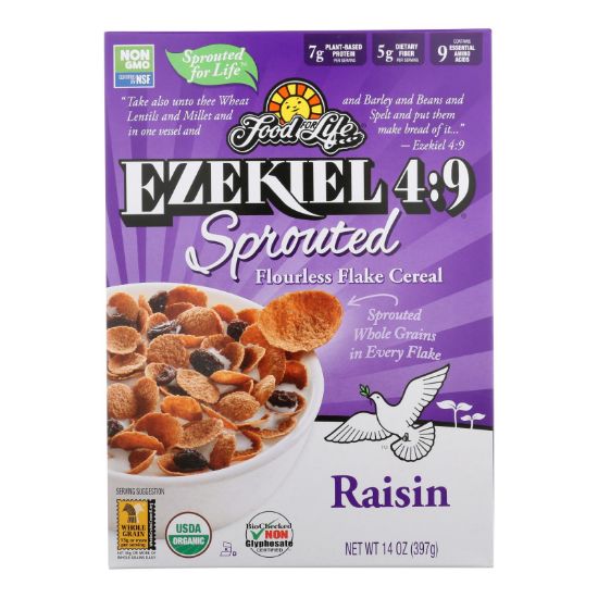 Food For Life Raisin Flake Cereal  - Case of 6 - 14 OZ