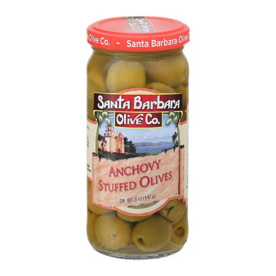 Santa Barbara Bars Santa Barbara Olive Co. Anchovy Stuffed Olives - Case of 6 - 5 OZ