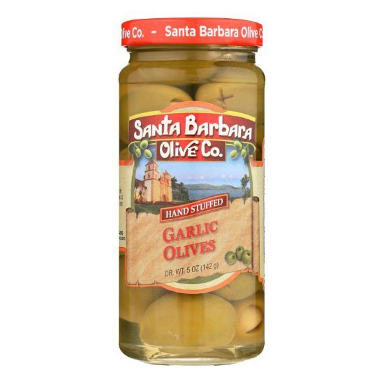 Santa Barbara Hand Stuffed Garlic Olives - Case of 6 - 5 OZ