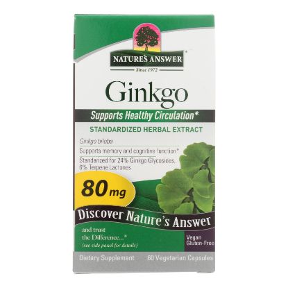 Nature's Answer - Ginkgo Leaf Extract - 60 Vegetarian Capsules