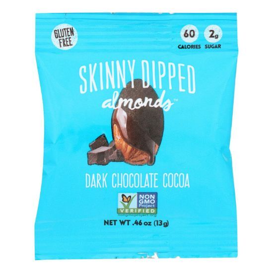 Skinnydipped - Dip Almond Mini Dark Chocolate Cocoa - Case of 24-0.46 OZ