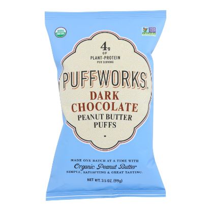 Puffworks - Puffs Dark Chocolate Peanut Butter Gluten Free - Case of 8-3.5 OZ