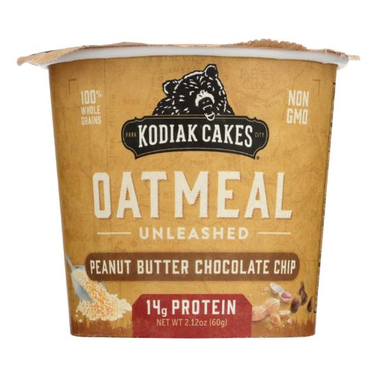 Kodiak Cakes Peanut Butter Chocolate Chip Oatmeal - Case of 12 - 2.12 OZ