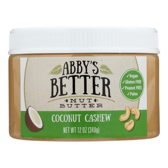 Abby's Better Nut Butter - Coconut Cashew Nut Butter - Case of 6 - 12 oz.